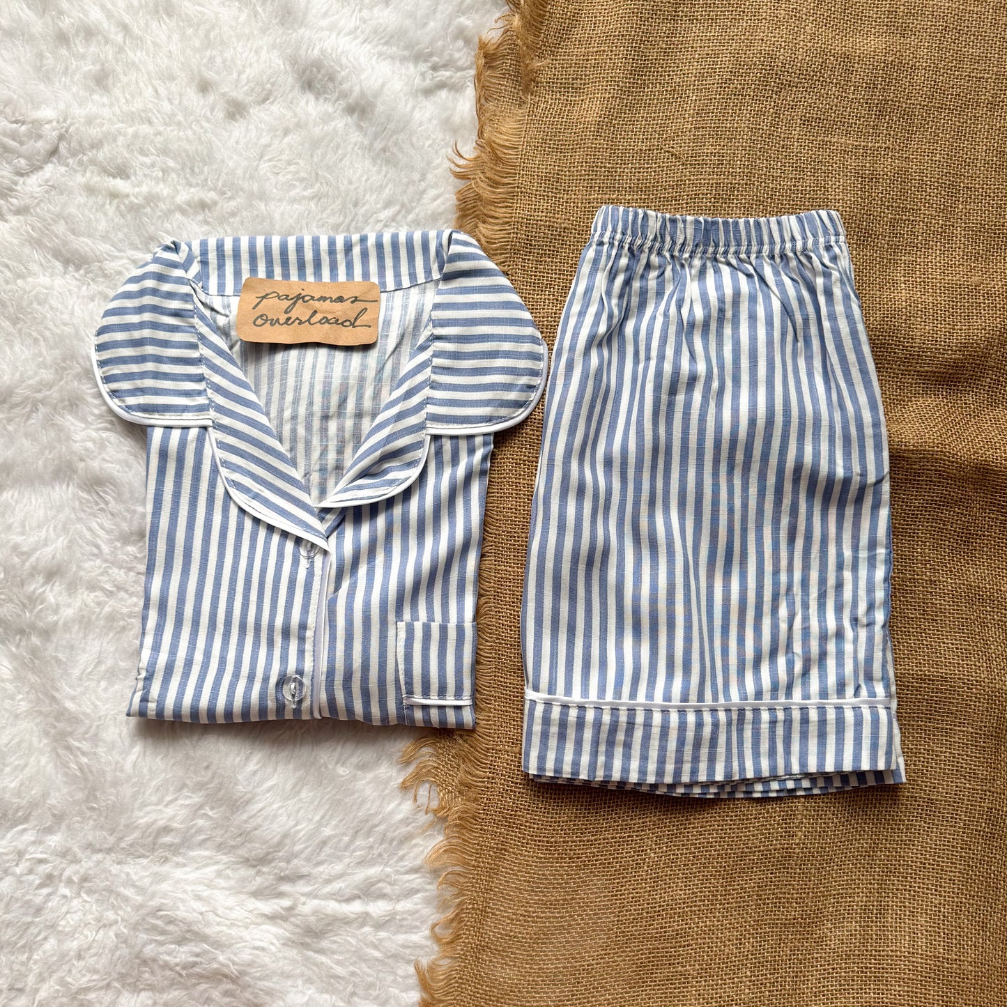 MONICA | soft linen shortsleeves + shorts sleepwear pajama set | PajamasOverload