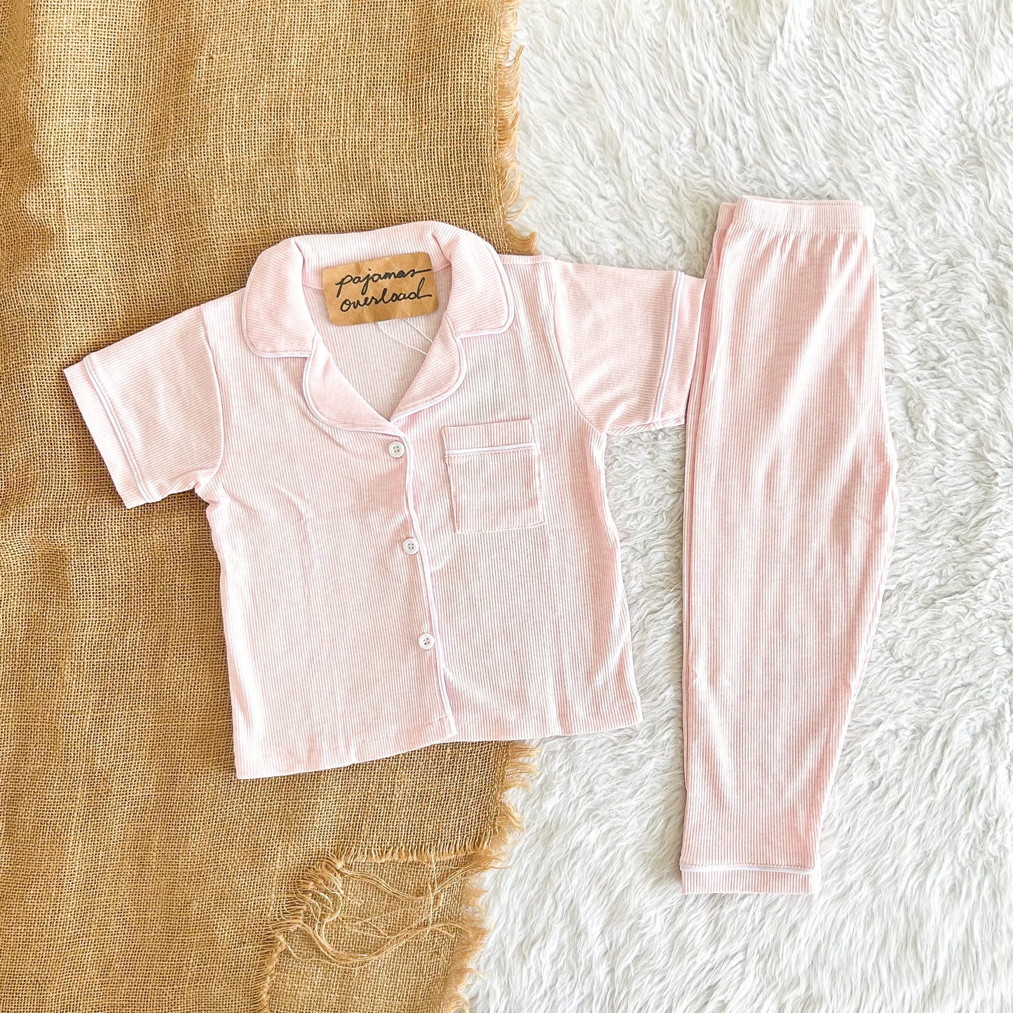 ERIN KIDS | cotton shortsleeves top + pants sleepwear pajama set | PajamasOverload