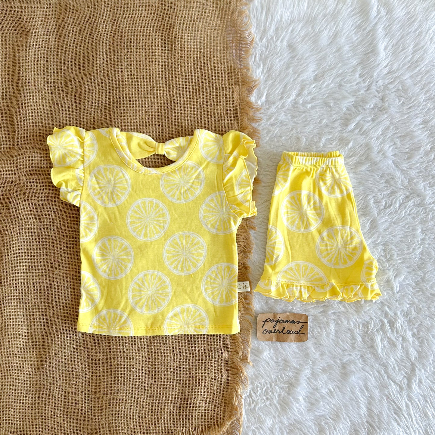 MARIA KIDS | cotton ruffles top + shorts sleepwear pajama set | PajamasOverload