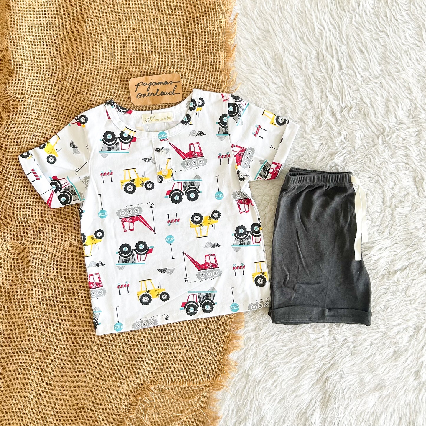 RYGEL KIDS | cotton shortsleeves top + shorts sleepwear pajama set | PajamasOverload