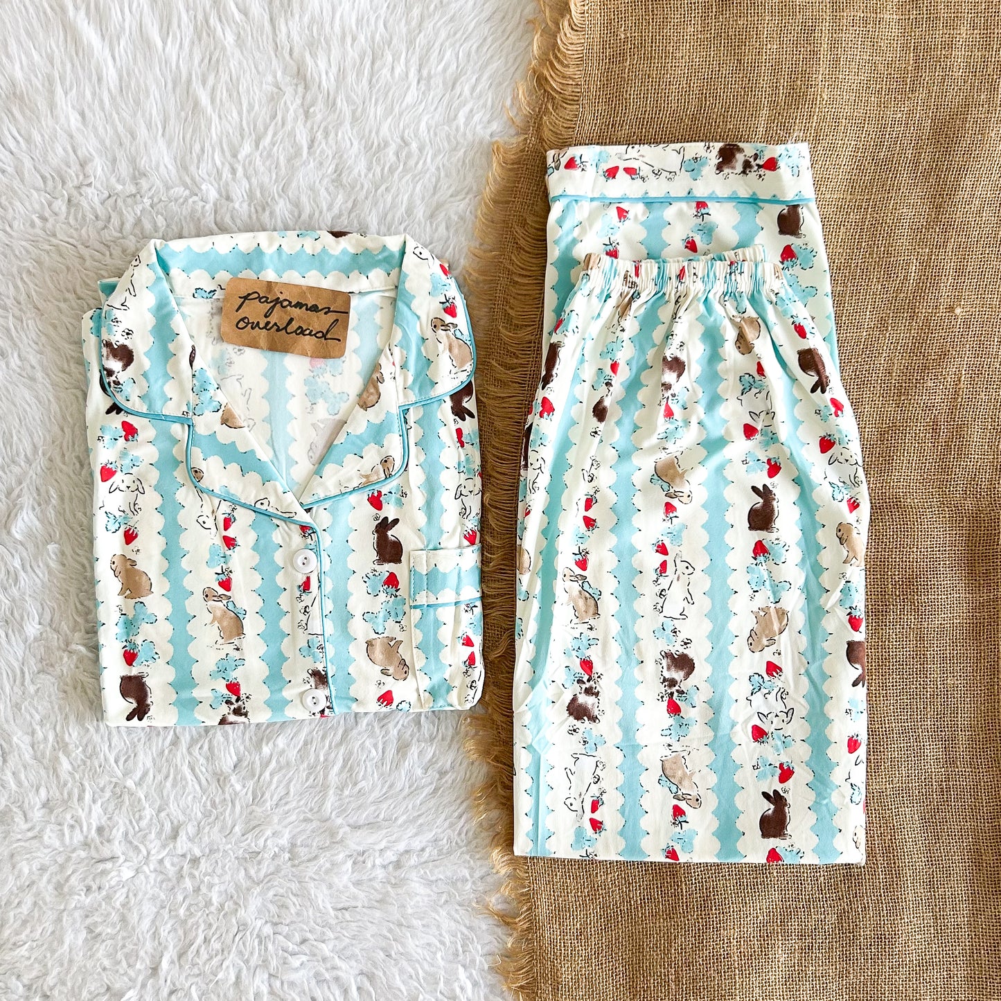JOEY | polycotton shortsleeves + pants pajama set | PajamasOverload
