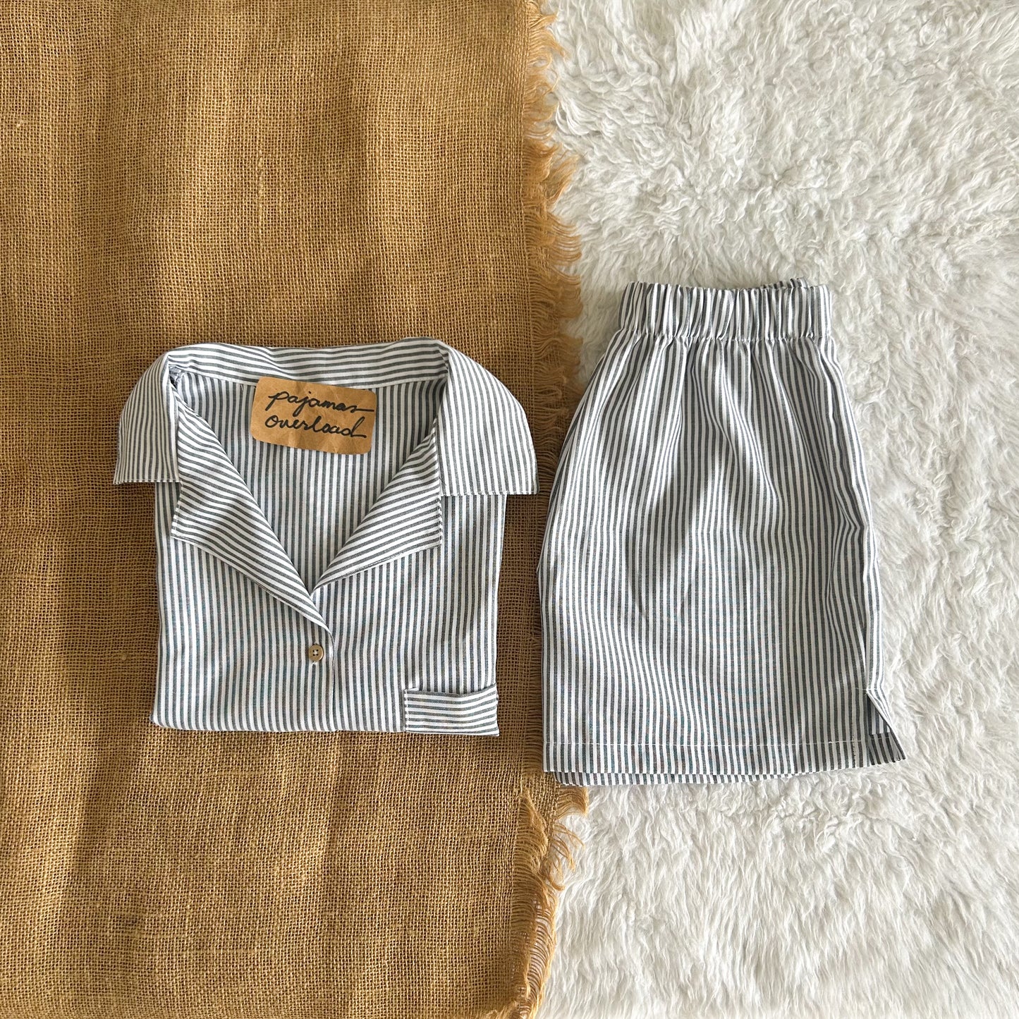 BRIA | chambray shortsleeves top + shorts sleepwear set | PajamasOverload