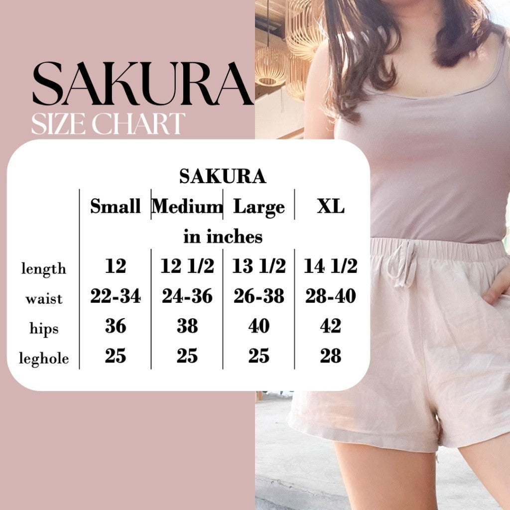 SAKURA | linen basic everyday shorts with pocket | PajamasOverload