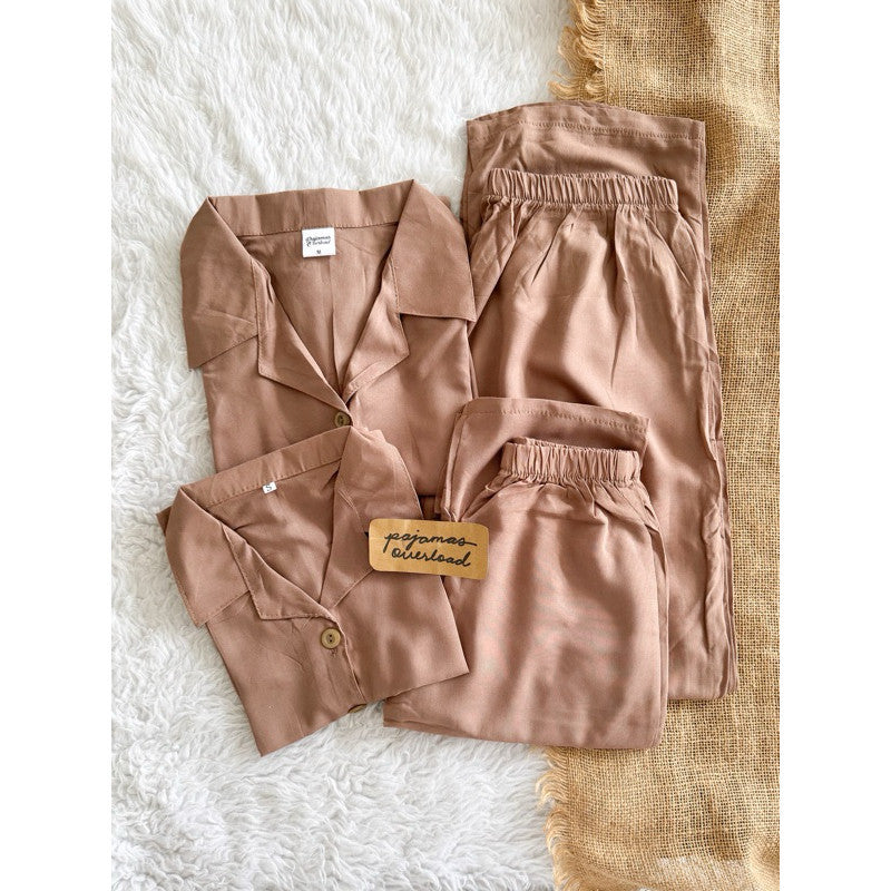 MERLIN FAMILY | challis/soft linen shortsleeves + pants sleepwear set for kids | PajamasOverload