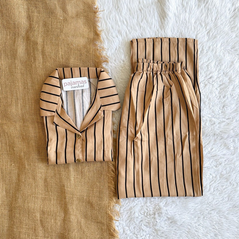 MERLIN | soft linen/Challis shortsleeves + pants sleepwear pajama set | PajamasOverload