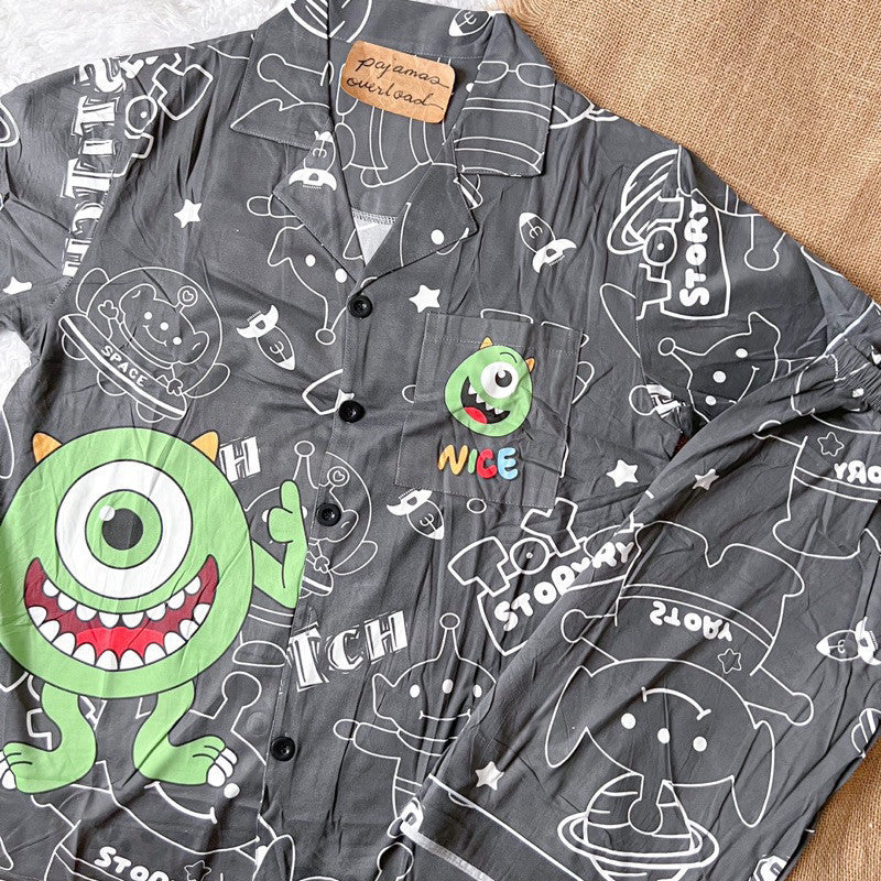 MIKE SHORTS | men’s polycotton shortsleeves top + shorts sleepwear pajama set | PajamasOverload