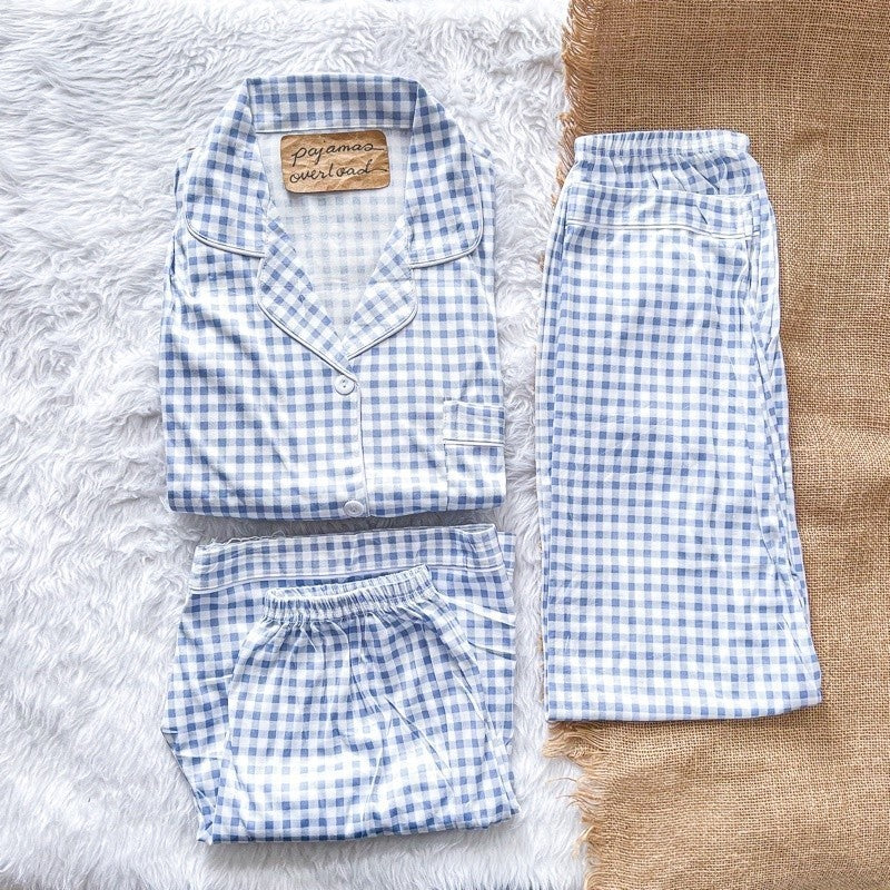 MARSHALL | polycotton 3in1 shortsleeves + shorts + pants pajama sleepwear set | PajamasOverload