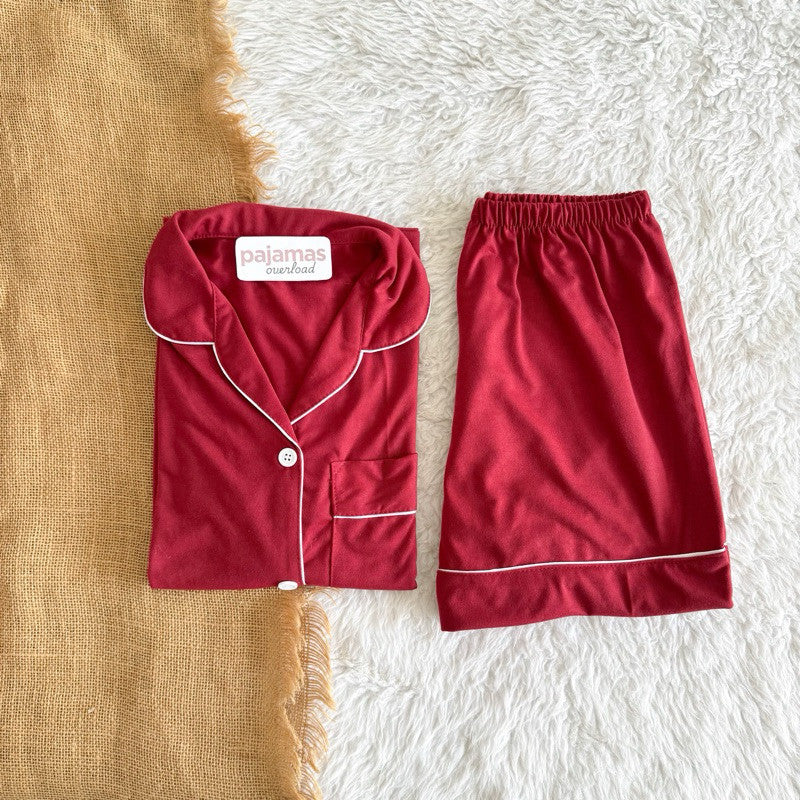 ZEUS PLAIN | cotton jersey shortsleeves top + shorts sleepwear pajama set | PajamasOverload
