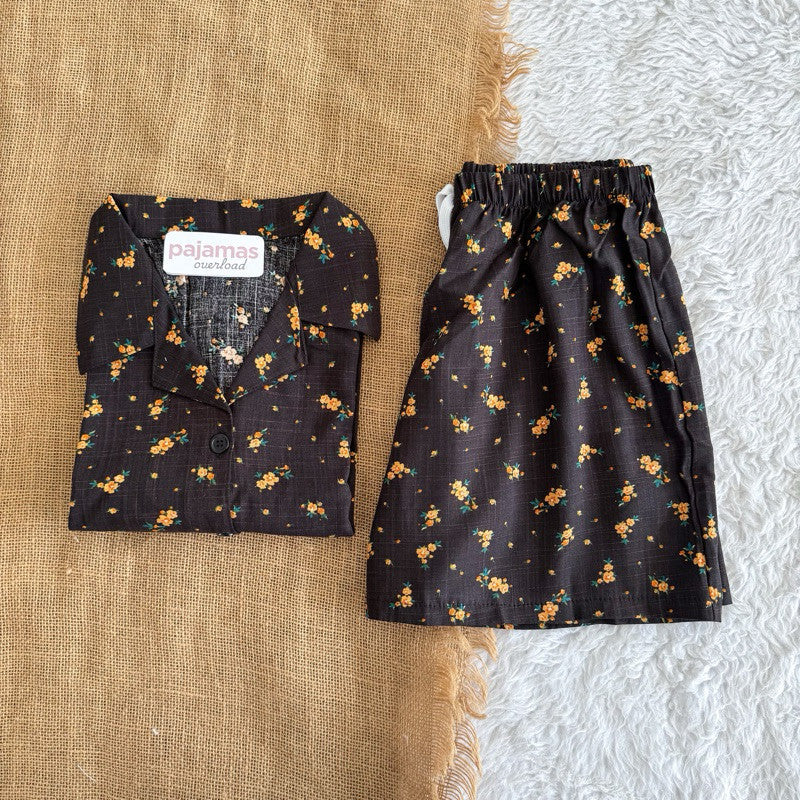 JOY LIMITED PRINT | challis/softlinen shortsleeves + shorts sleepwear pajama set | PajamasOverload