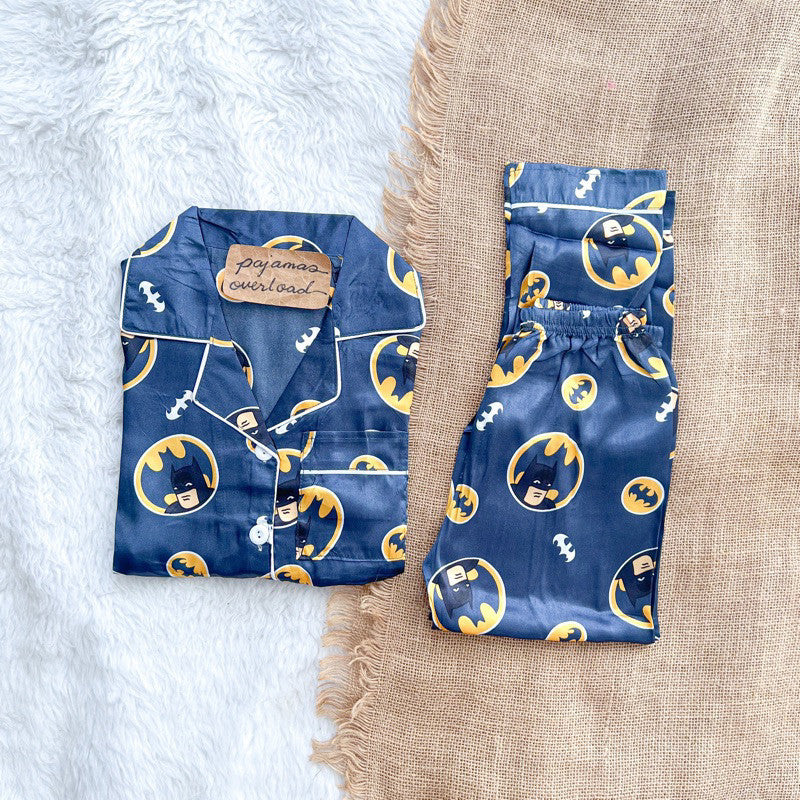 PHOEBE KIDS | satin shortsleeves + pants kids pajama set | PajamasOverload