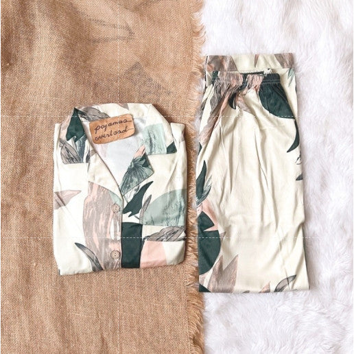 JOEY | polycotton shortsleeves + pants pajama set | PajamasOverload