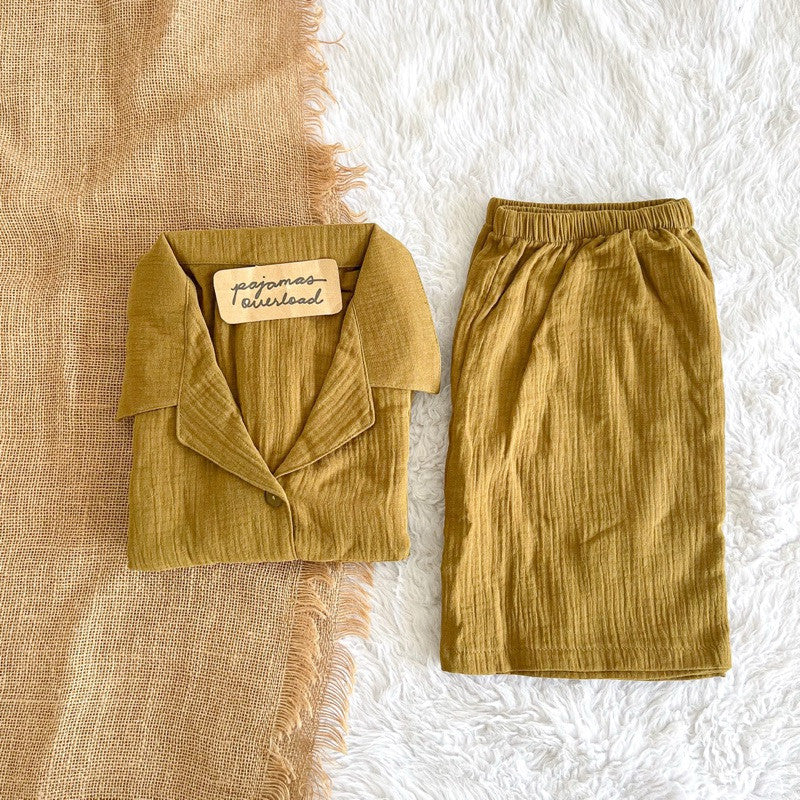 JOY PREMIUMGAUZE | double gauze shortsleeves + shorts sleepwear loungewear set | PajamasOverload