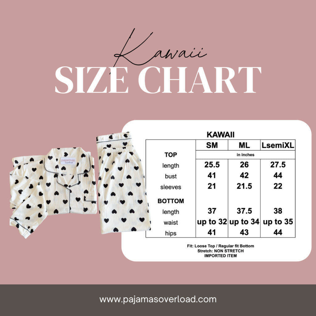 KAWAII | crumpled longsleeves + pants sleepwear pajama set | PajamasOverload