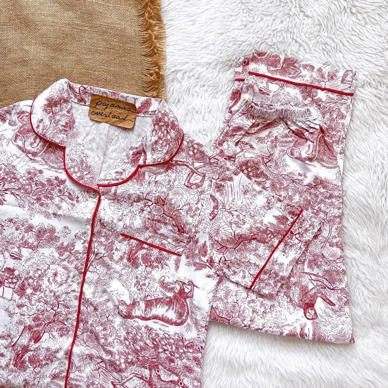 FELICITY LIMITED | soft linen shortsleeves + pants sleepwear pajama set | PajamasOverload