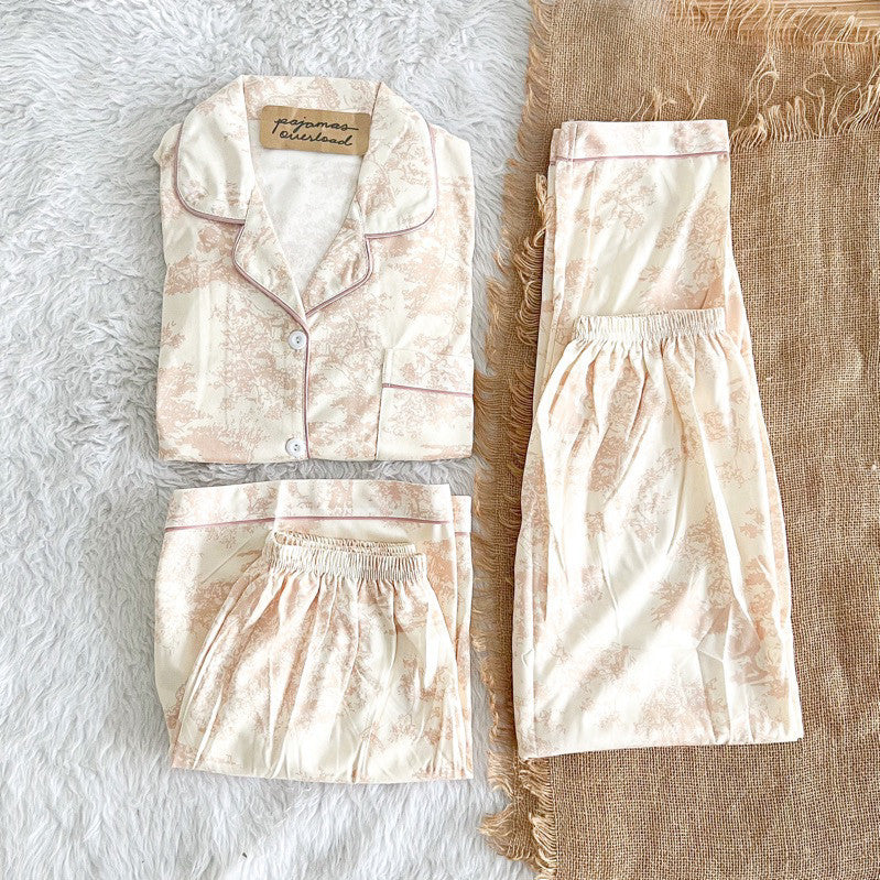 MARSHALL | polycotton 3in1 shortsleeves + shorts + pants pajama sleepwear set | PajamasOverload