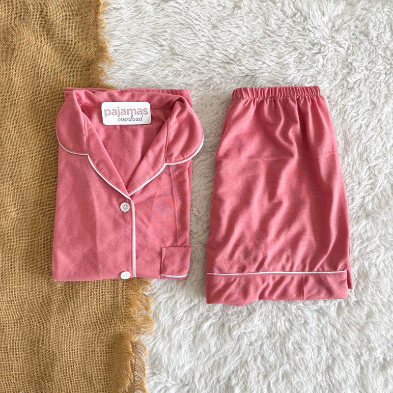 ZEUS PLAIN | cotton jersey shortsleeves top + shorts sleepwear pajama set | PajamasOverload