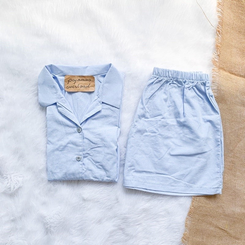 JOY | premium linen shortsleeves top + shorts loungewear sleepwear set | PajamasOverload
