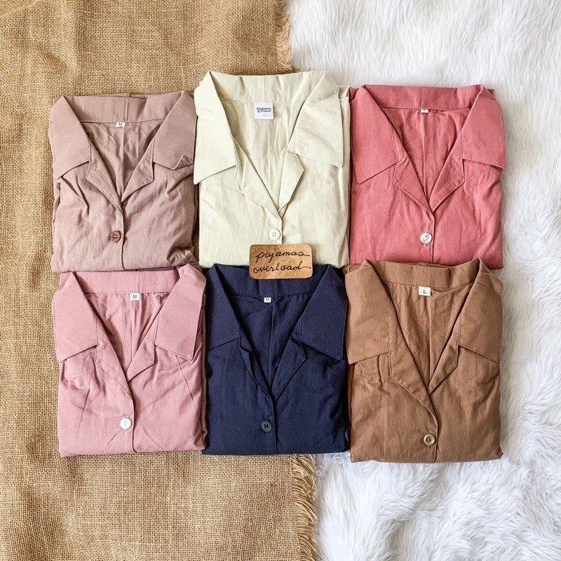 JOY | premium linen shortsleeves top + shorts loungewear sleepwear set | PajamasOverload