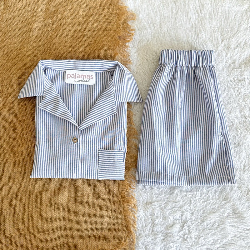 BRIA | chambray shortsleeves top + shorts sleepwear set | PajamasOverload