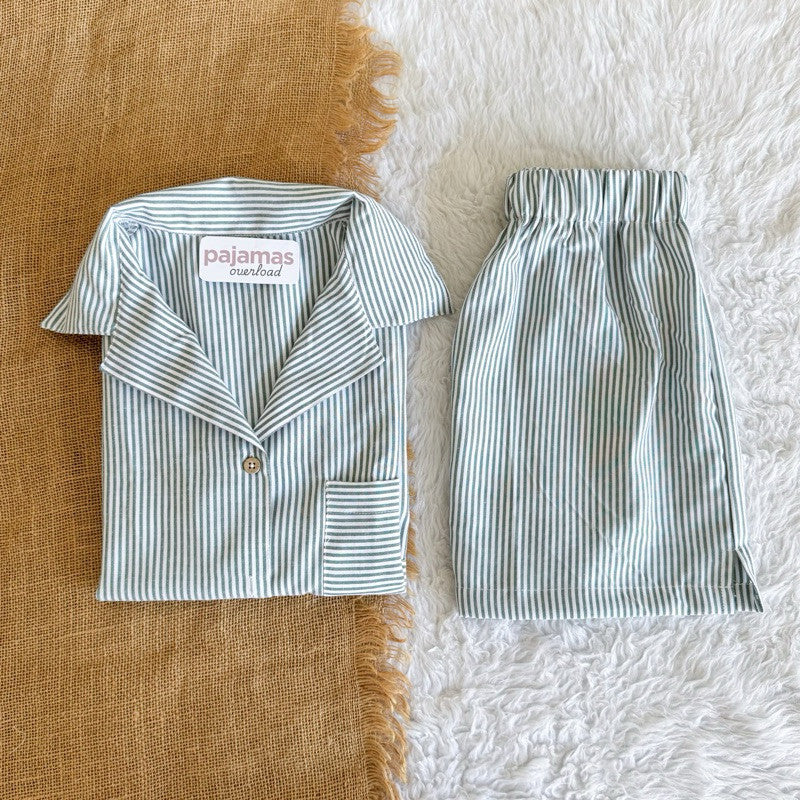 BRIA | chambray shortsleeves top + shorts sleepwear set | PajamasOverload