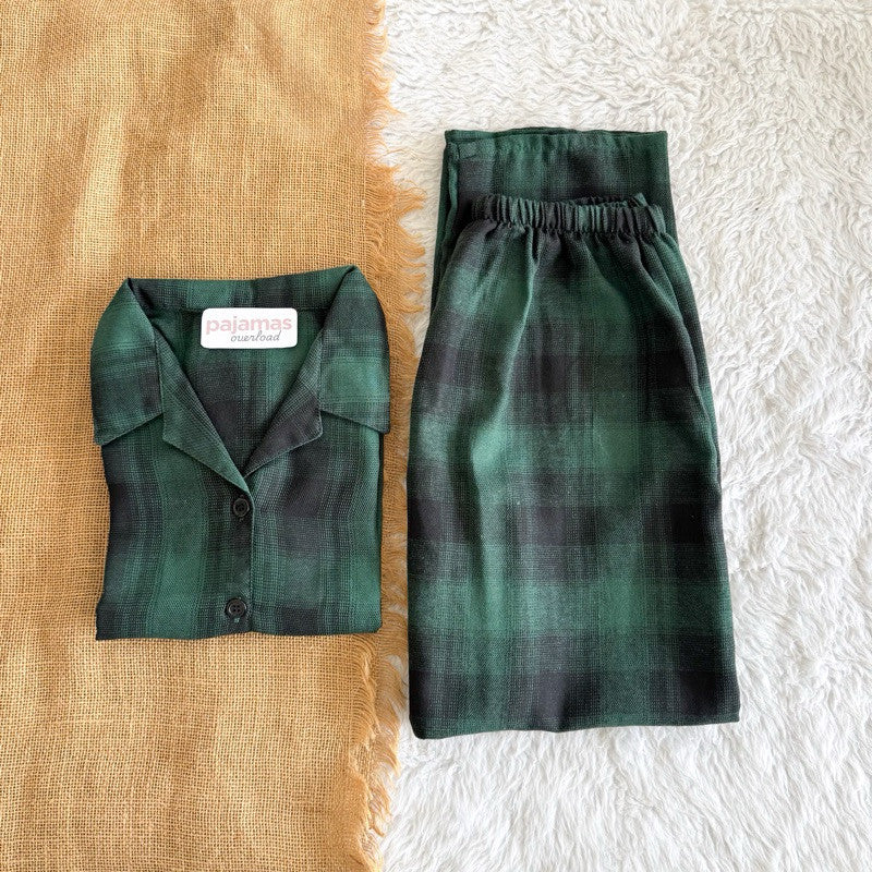 MERLIN | korean woven shortsleeves + pants sleepwear pajama set | PajamasOverload
