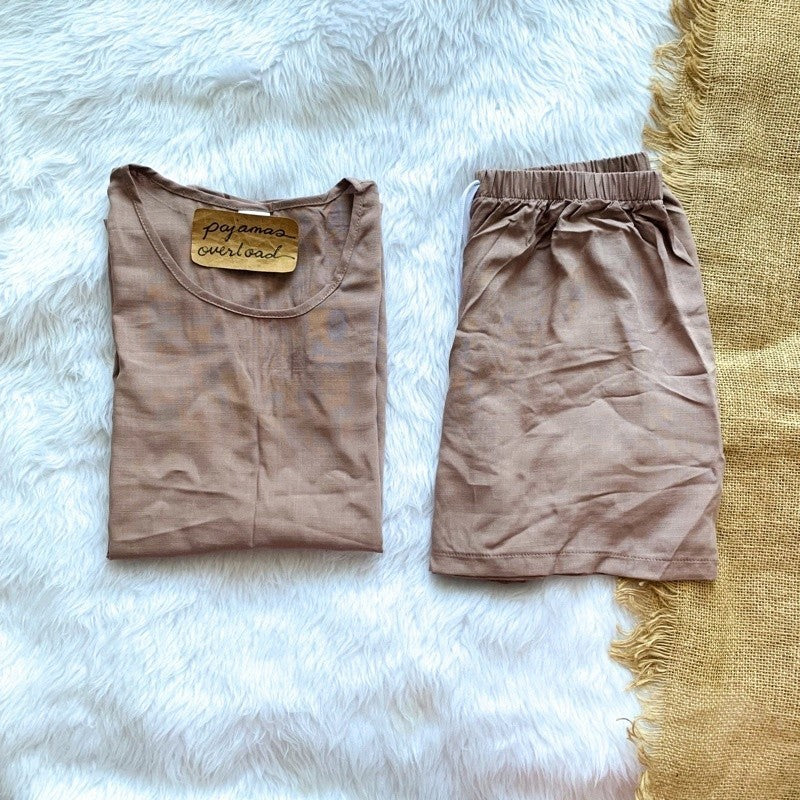 LIZ | soft linen oversized shirt + shorts loungewear pajama set | PajamasOverload