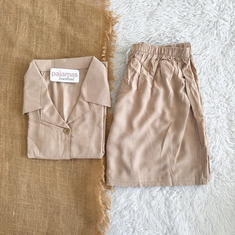 JOY | soft linen shortsleeves buttondown + shorts | PajamasOverload