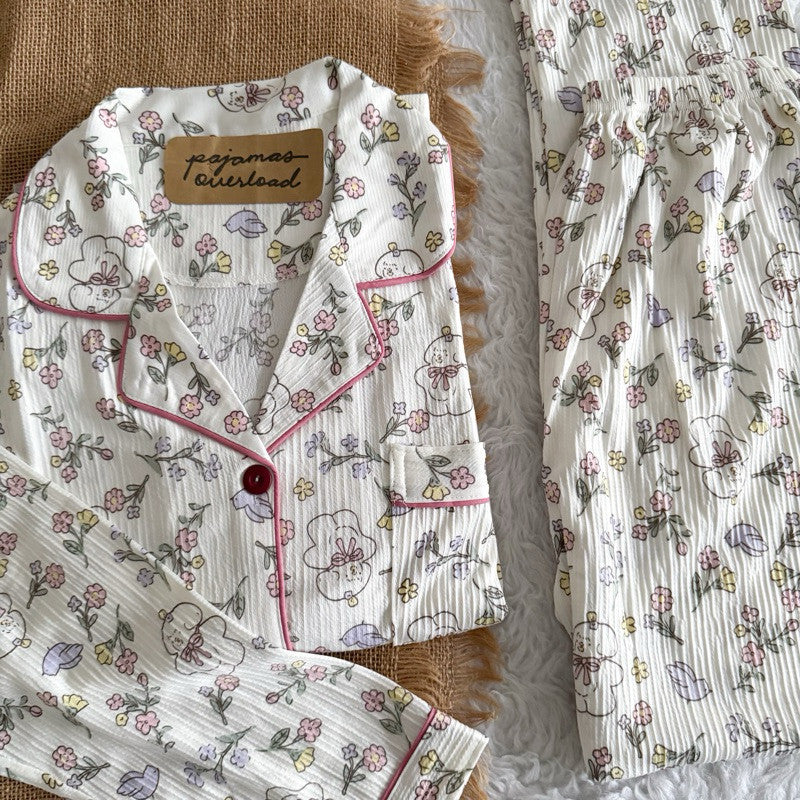 KAWAII | crumpled longsleeves + pants sleepwear pajama set | PajamasOverload