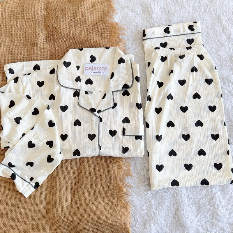 KAWAII | crumpled longsleeves + pants sleepwear pajama set | PajamasOverload