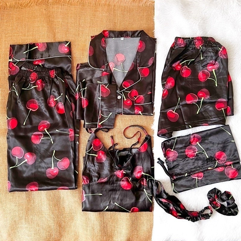 PREMIUM 7in1 SET | satin silk longsleeves + pants sleepwear pajama set | PajamasOverload