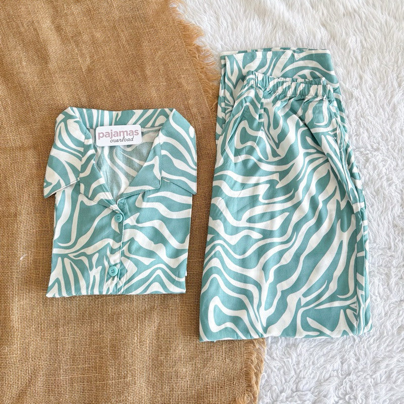 MERLIN | soft linen/Challis shortsleeves + pants sleepwear pajama set | PajamasOverload