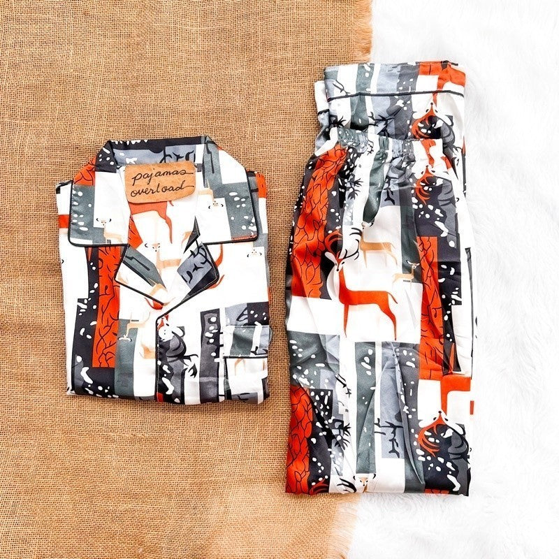 MIKE SATIN | men’s satin shortsleeves + pants sleepwear pajama set | PajamasOverload