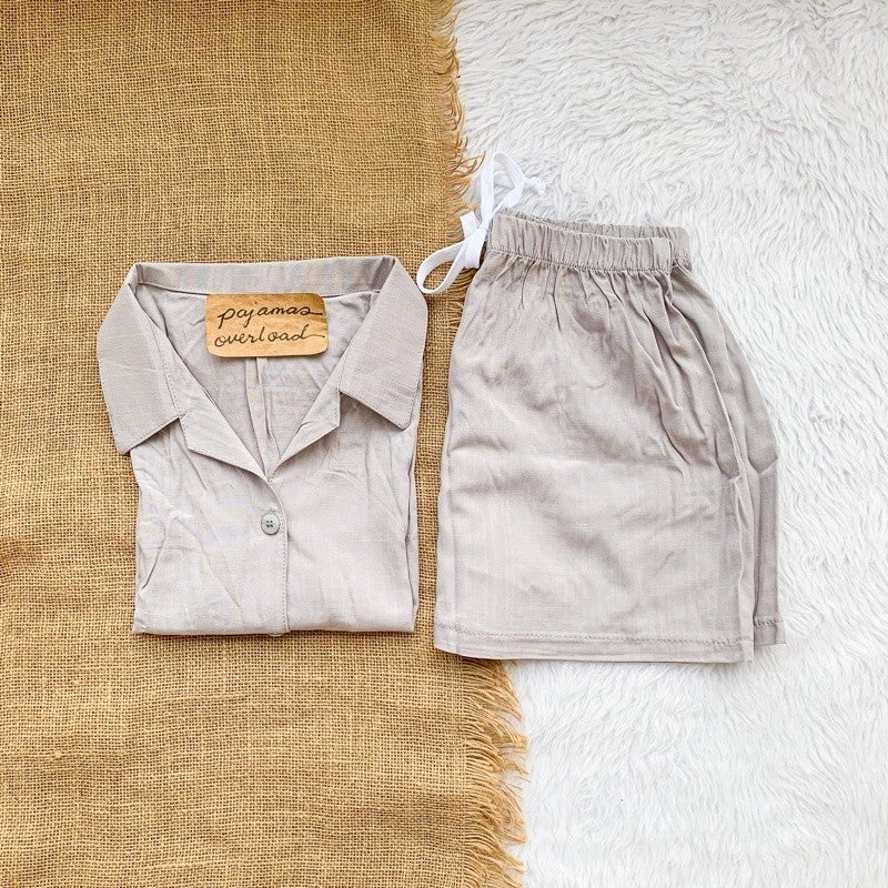 JOY | soft linen shortsleeves buttondown + shorts | PajamasOverload