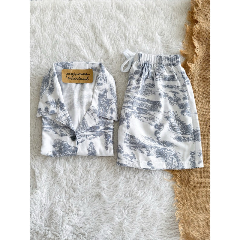 JOY LIMITED PRINT | challis/softlinen shortsleeves + shorts sleepwear pajama set | PajamasOverload