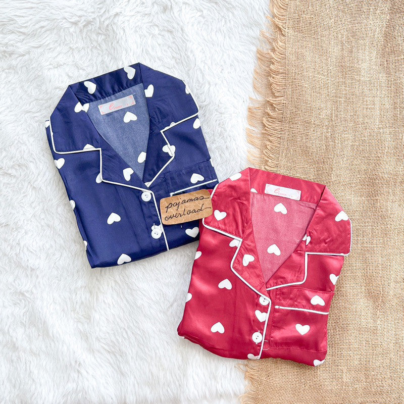 PHOEBE KIDS | satin shortsleeves + pants kids pajama set | PajamasOverload
