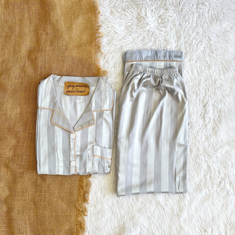 PHOEBE | satin shortsleeves + pants pajama set | PajamasOverload