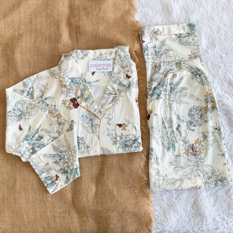 KAWAII | crumpled longsleeves + pants sleepwear pajama set | PajamasOverload