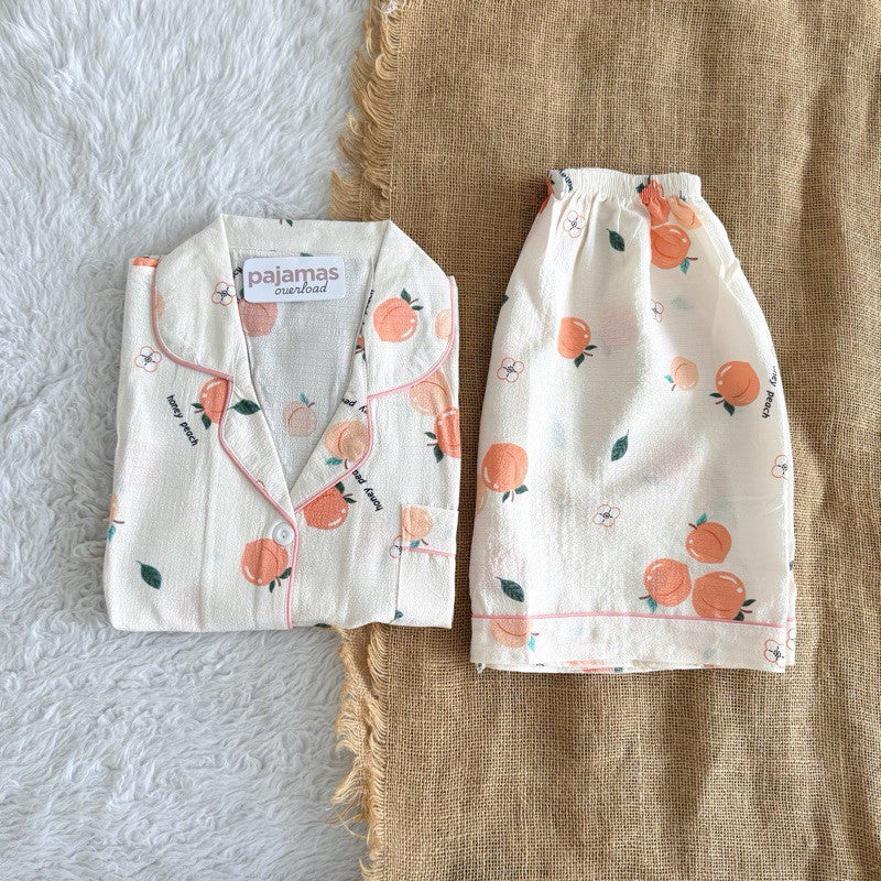 KITTY | bubble/crumpled shortsleeves + shorts sleepwear pajama set | PajamasOverload
