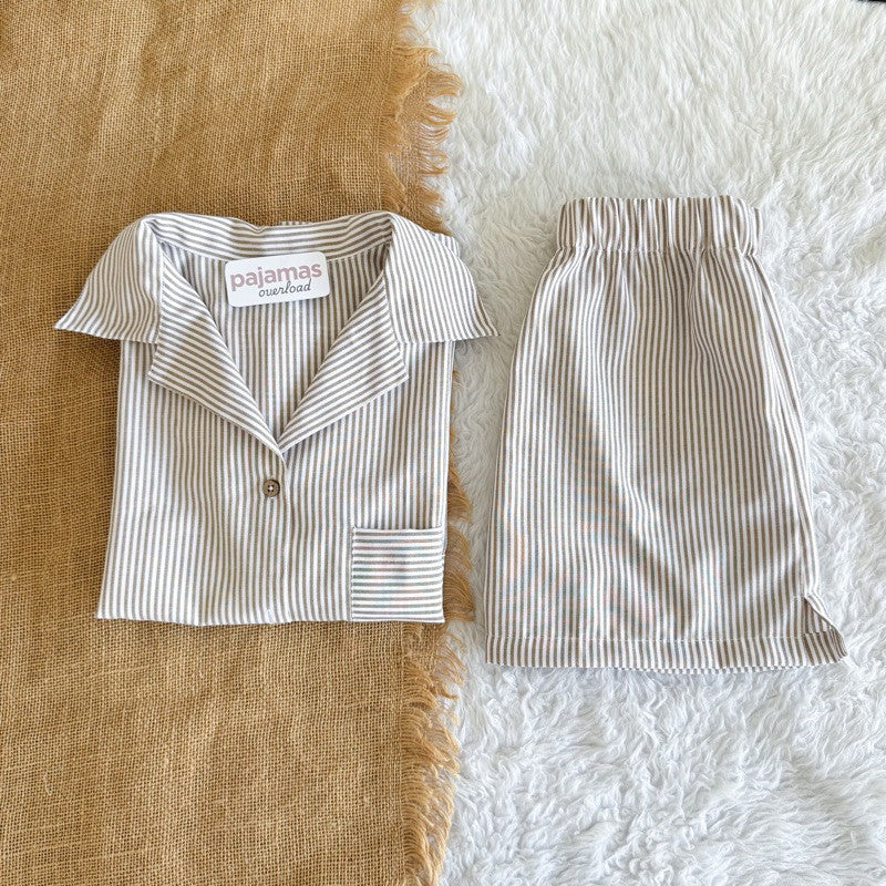 BRIA | chambray shortsleeves top + shorts sleepwear set | PajamasOverload