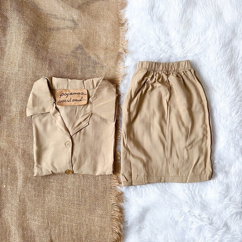 JOY | soft linen shortsleeves buttondown + shorts | PajamasOverload