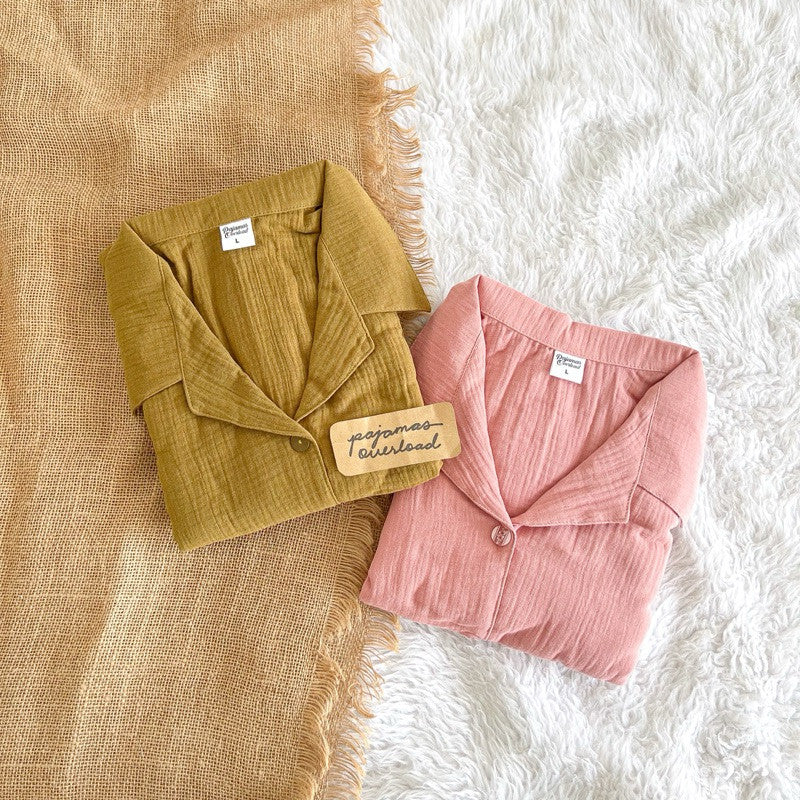 JOY PREMIUMGAUZE | double gauze shortsleeves + shorts sleepwear loungewear set | PajamasOverload