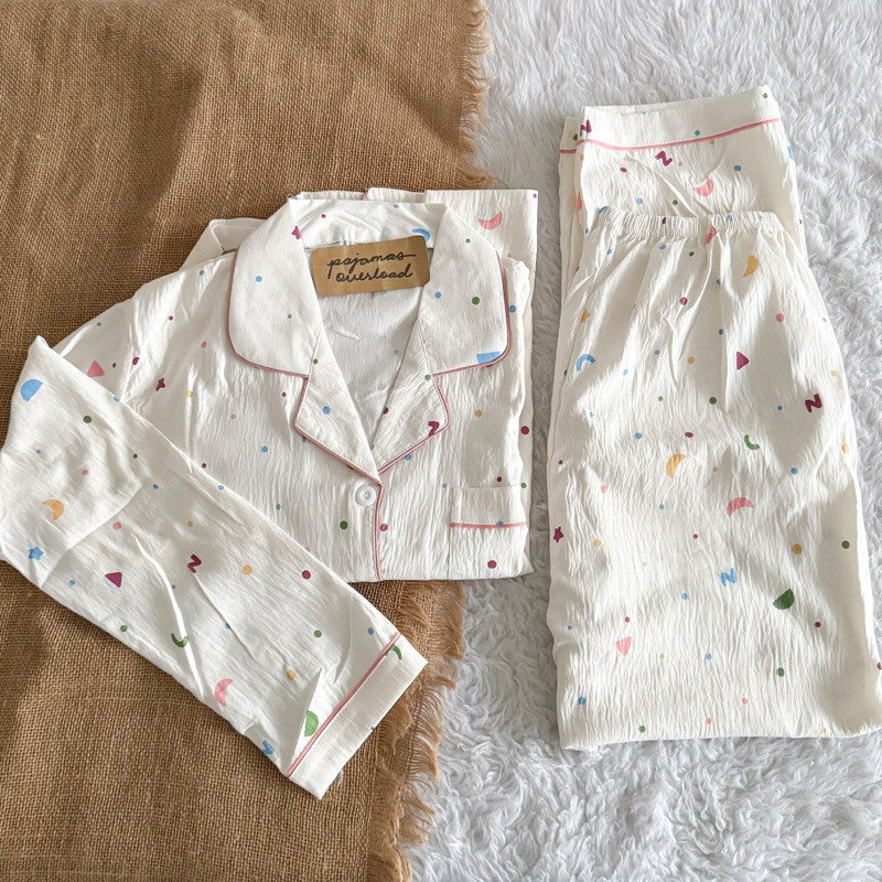 KAWAII | crumpled longsleeves + pants sleepwear pajama set | PajamasOverload
