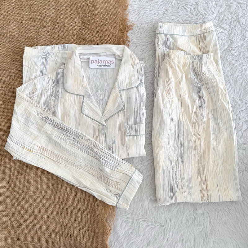 KAWAII | crumpled longsleeves + pants sleepwear pajama set | PajamasOverload