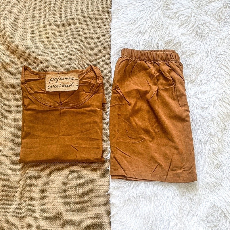 LIZ | soft linen oversized shirt + shorts loungewear pajama set | PajamasOverload