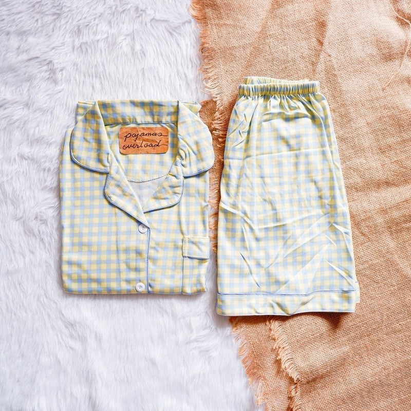 CHANDLER | polycotton shortsleeves + shorts sleepwear set | PajamasOverload
