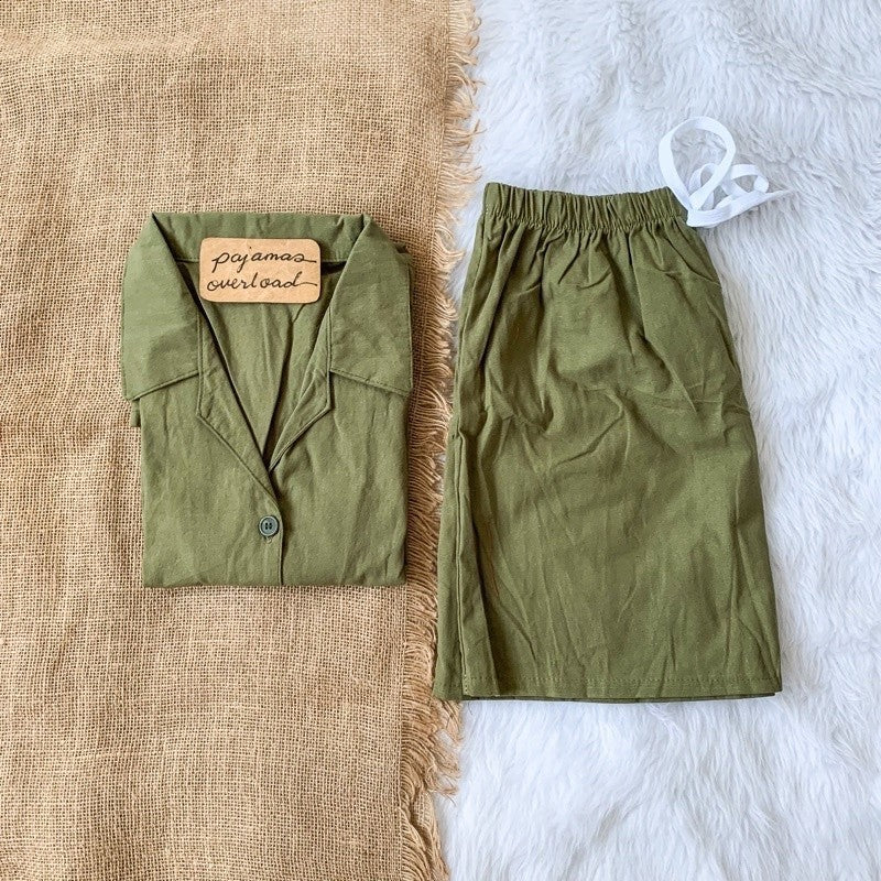 JOY | premium linen shortsleeves top + shorts loungewear sleepwear set | PajamasOverload