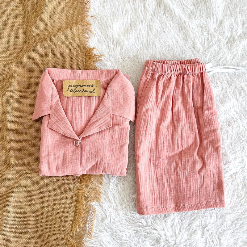 JOY PREMIUMGAUZE | double gauze shortsleeves + shorts sleepwear loungewear set | PajamasOverload