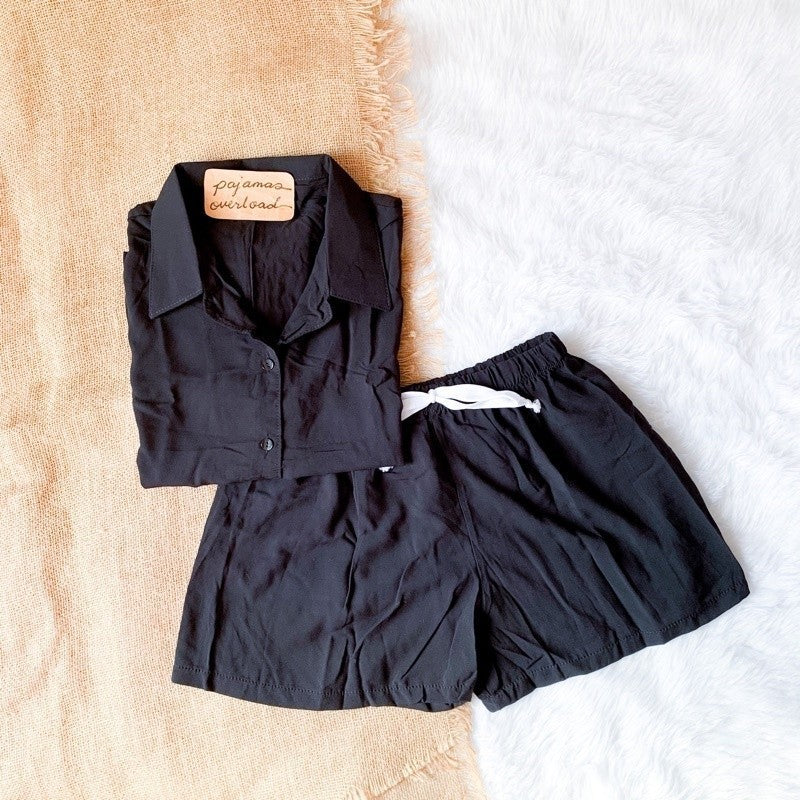 JOY | soft linen shortsleeves buttondown + shorts | PajamasOverload