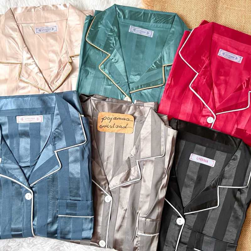 PHOEBE | satin shortsleeves + pants pajama set | PajamasOverload