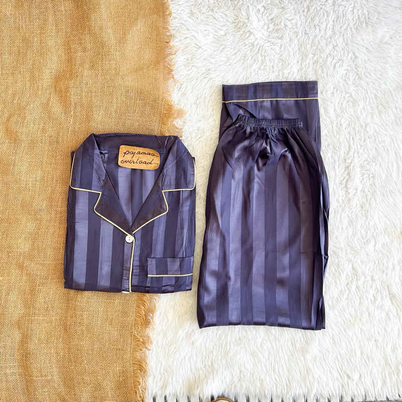 PHOEBE | satin shortsleeves + pants pajama set | PajamasOverload